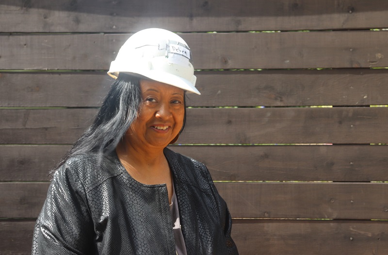 Debra in hard hat
