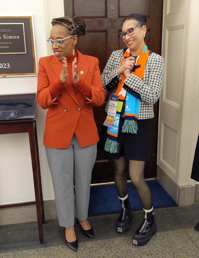 Homeowner Andie meeting with Congresswoman Simon